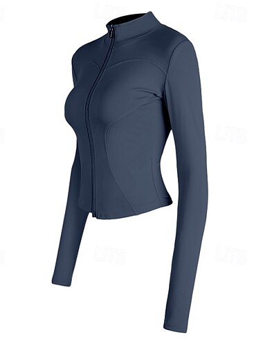  Damen Laufjacke Windbreaker Outdoorjacke durchgehender Reißverschluss Langarm Oberbekleidung sportlich Sonnenschutz atmungsaktiv schnelltrocknend leicht Tennis Golf Laufen Sportbekleidung Activewear