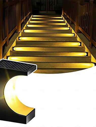  1/4 stücke led schritt lampe solar treppen licht outdoor ip65 wasserdichte solar licht für garten deck pfad balkon decor beleuchtung