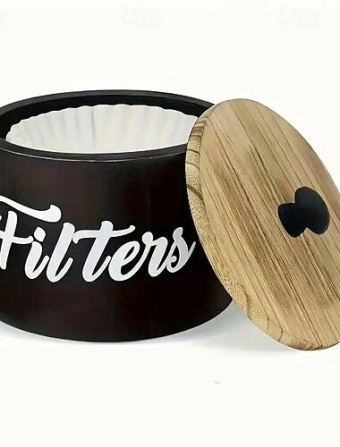  Kaffeefilter-Aufbewahrungsbox im Landhausstil, weißer Holz-Organizer für die Arbeitsplatte, rustikales Kaffeebar-Accessoire und Schreibtisch-Schreibwarenhalter