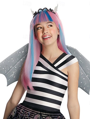  Kinder Monster High Rochelle Goyle Perücke Halloween Cosplay Party Perücken