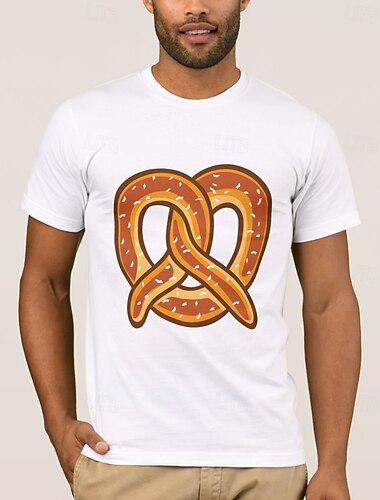  Oktoberfest Brezel T-Shirt Bayerisch München Deutsch Grafik Für Herren Erwachsene Karneval Oktoberfestbier Heißprägen Party Alltagstauglich