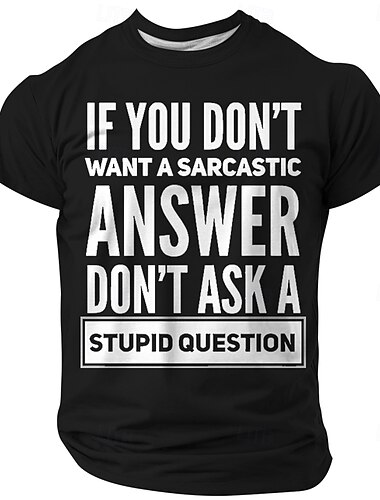  Herren Lustiger Slang Unhöflich T Shirt Kurzarm T-Shirt 3D-Druck Rundhalsausschnitt Hemd Mode Täglich Basic Straße Lässig Täglich Schwarz Rote Blau Sommer Frühling Ganzjahres Bekleidung S M L XL XXL