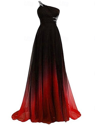  A-Linie Abendkleid Elegant Kleid Formell Hochzeit Bodenlang Ärmellos Ein-Schulter Chiffon mit Falten 2025