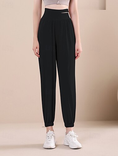  Damen Laufhosen Hohe Taille Leicht Unterteile Sport & Outdoor Fitnessstudio Trainieren Atmungsaktiv Schnelltrocknend Feuchtigkeitsableitend Yoga Pilates Laufen Normale Passform Sportbekleidung