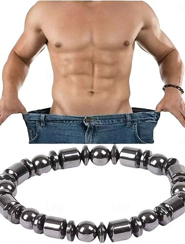  2 Stück magnetische Stretch-Armbänder mit Perlen, einfache schwarze Magnettherapie-Armbänder für Gesundheit, Gewichtsverlust, Geschenk für Feiertage und besondere Anlässe