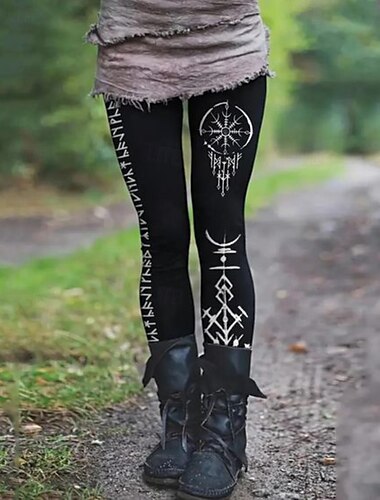  Per donna Pantaloni Eleganti Leggings Streetwear Casual Lunghezza intera Naturale Fiore Elastico in vita Stampato Comodo All'aperto Confortevole Vacanza Uscire Nero grigio Vinaccia In bianco e nero