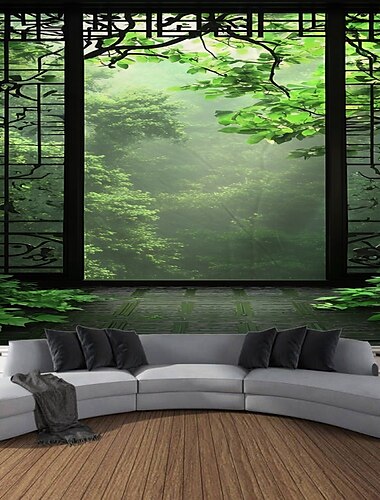  Vintage Bambus Wald Baum Landschaft Tapisserie dekorative Kunst Decke Vorhang hängen Home Schlafzimmer Wohnzimmer Dekoration