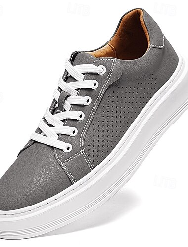  Grüne Low-Top-Sneaker aus Kunstleder für Herren, stylisches perforiertes Design mit Schnürverschluss, ideal für Streetstyle, urbane Freizeit- und Frühlingsoutfits