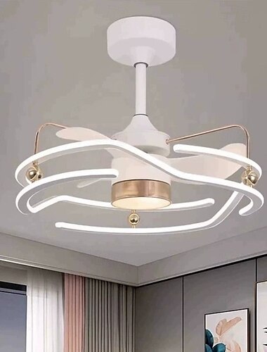  Moderne Luxus-Deckenventilatorleuchte aus fünfeckigem Metall – stufenloses Dimmen per Fernbedienung, warme Beleuchtung für Zuhause