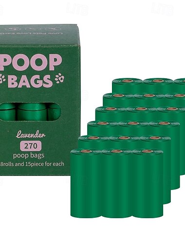  nieuwe milieuvriendelijke, recyclebare hondenpoepzak, draagbare opbergzak met handsfree clip, 18 rollen voor hondenpoep