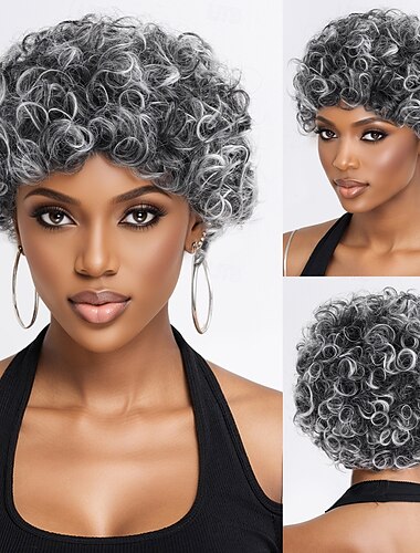  Synthetic Wig Wavy Curly Weave Asymmetrical Neat Bang Machine Made Wig 30 inch 32 inches A1 Synthetic Hair Women's Classic Comfortable Color Gradient Multi-color