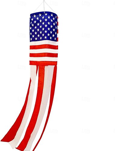  7月4日 装飾 アメリカのウィンドソック ヘビーデューティ、愛国的な7月4日の屋外装飾、アメリカの星が描かれたウィンドソック、独立記念日のための赤、白、青の装飾、屋外用