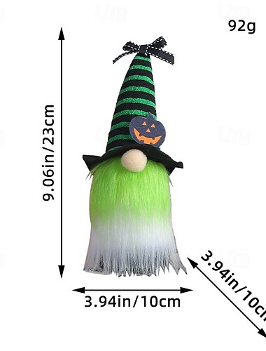  Halloween-heksegnom mini plysjdør med hatter, søt spøkelsesfestivaldekorasjon, bar- og bordrekvisitter for skummel festdekorasjon