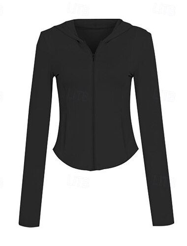  Damen Laufjacke Outdoorjacke Vollreißverschluss Langarm Oberbekleidung Sportlich Sonnenschutz Atmungsaktiv Schnelltrocknend Leicht Tennis Golfspiel Laufen Sportbekleidung Sportkleidung Einfarbig