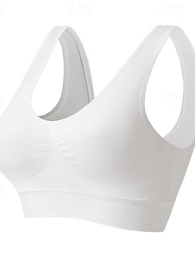  Damen Yoga-BH Sport-BH Pilates-BH BH-Top Push-Up Hosen nahtlos Antivibration Bürgellos Einfarbig Sport Sportkleidung Hellblau Dunkelviolett Fitnessstudio Zumba Laufen