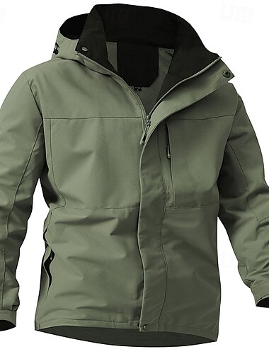  Herren Windjacke Wanderjacke Regenmantel Außen Wasserdicht Winddicht Wanderoutfits Wanderbekleidung Frühling Herbst Oberteil Camping / Wandern / Höhlenforschung Laufen Schwarz Weiß Grün