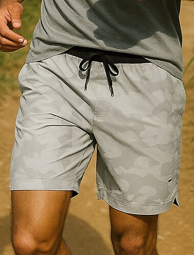  Hombre Pantalones Cortos Running Bolsillo Bermudas Deporte Casual Transpirable Secado rápido Ligero Tenis Golf Corriendo Ajuste regular Ropa de deporte Ropa de Deporte Color Camuflaje Negro Gris