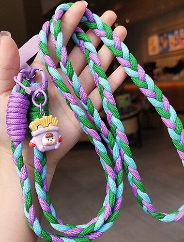 neue Umhängetasche kann dreisträngige Pferdeschwanz-Handy-Lanyards für Frauen tragen Anti-Verlust-Handyhüllen-Lanyard Robuster Cartoon-Anhänger Handy langes Seil