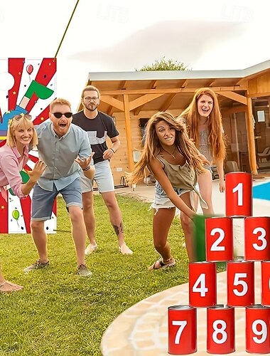  13 משחקי קרנבל עם פחיות, משחקי קרנבל עם שקית שעועית, כולל 10 קופסאות שימורים ו-3 משחקי שקית שעועית, משחקי חוץ לפסחא, מתאימים למפגשים משפחתיים, ימי הולדת, פעילויות פנים וחוץ