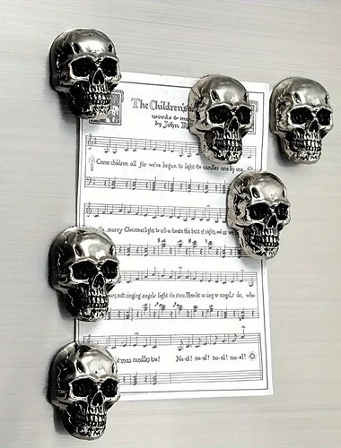  6 Stück Halloween-Skelett-Kühlschrankmagnete aus Edelstahl, coole süße Gothic-Dekomagnete für Erwachsene, Jungen, Küche, Büro, Whiteboards, Schränke