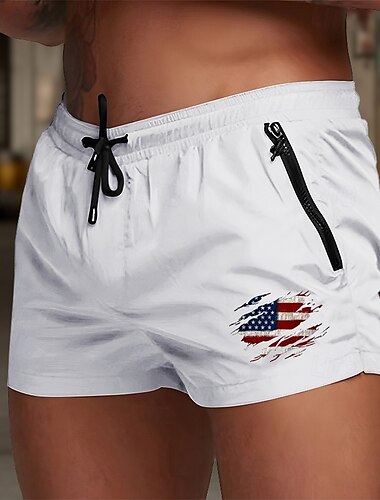  Herren Badehosen Badeshorts Boardshorts Nationalflagge Schnelltrocknend Atmungsaktiv mit Mesh-Futter Elastischer Bund Kordelzug Urlaub Strand Hawaiianisch Lässig Weinrot Schwarz