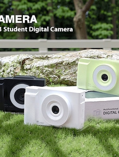  Appareil photo numérique avec zoom 16x, appareil photo rechargeable, appareil photo professionnel HD, prend en charge la prise de photos, l'enregistrement vidéo et la webcam, adapté aux adolescents et