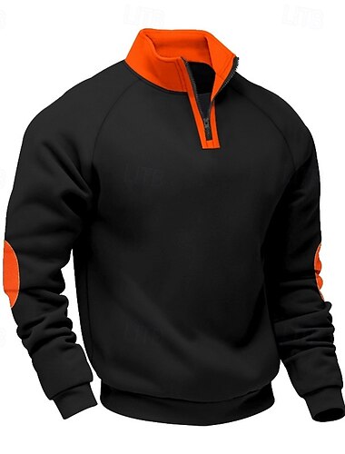  Herren Zip Up Sweatshirt Fleece Kapuzensweatshirt Schwarz Marineblau Kamel Hellgrau Dunkelgray Stehkragen Einfach Viertel Postleitzahl Sport & Outdoor Lässig Täglich Streetwear Cool Sportbekleidung