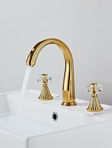  Waschbeckenarmatur - Weit verbreitet Galvanisiert Weitverbreitet Zwei Griffe Drei LöcherBath Taps