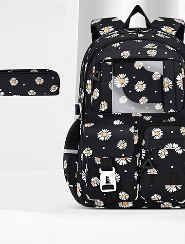  Damen Kinder Jungen Rucksack Schulrucksack Schule Oxford Verstellbar Großes Fassungsvermögen Leicht Druck Schwarz Rosa Blau