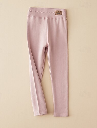  Kinder Mädchen Leggings Einfarbig Streetwear Outdoor 4-12 Jahre Herbst Schwarz Rosa Hellgrau