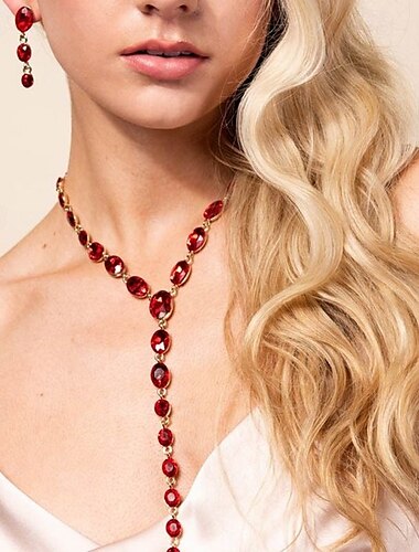  Brautschmuck-Sets 2 Imitationsdiamant 1 Halskette Ohrringe Damen Mode Personalisierte Süß Lieblich Klassisch Liebe Kostbar Unregelmäßig Schmuck-Set Für Hochzeit Geschenk Ferien
