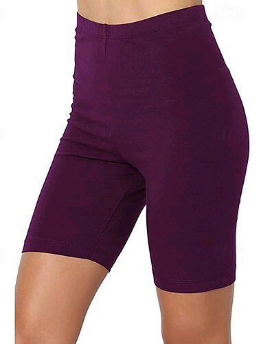  Damen Shorts Leggings Streetwear Lässig Knielang Hohe Taille Einfach Elastischer Bund Atmungsaktivität Dehnbar Urlaub Straße Alltagskleidung Wein Schwarz Weiß Rosa Sommer Normale Passform