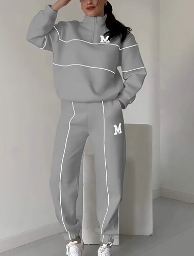  Per donna Tuta da Ginnastica Pantaloni da Tuta Athleisure Autunno Manica Lunga Collo Alto Calore Termico Antivento Corsa Allenamento Athleisure abbigliamento sportivo Abbigliamento sportivo Blocco di