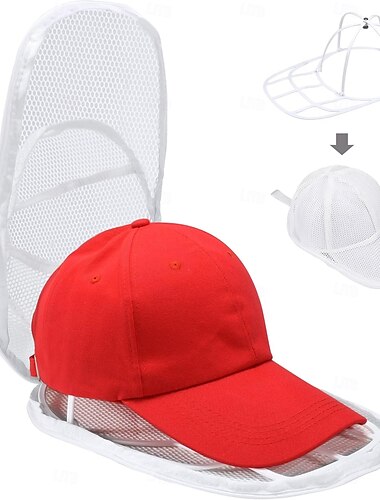  Hoedenwaskooi voor baseballpetten, opvouwbare hoedenwasbeschermzak voor wasmachine, anti-vervorming hoedenwaszak, 1 verpakking
