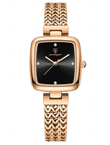  Luxus quadratische Uhr für Damen wasserdicht Edelstahl Damen Quarzuhr Kleid elegante Damenuhren