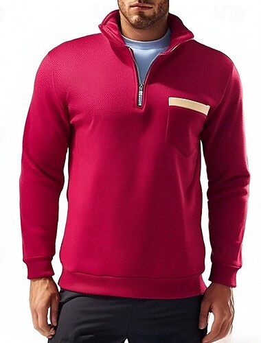  Herren Reißverschluss Kapuzensweatshirt Reißverschluss-Sweatshirt Fleece Kapuzensweatshirt Taktisch Schwarz Armeegrün Rote Marineblau Hellgrau Stehkragen Einfach Fronttasche Viertel Postleitzahl