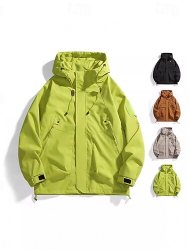  Herren Windjacke Wanderjacke Regenmantel Außen Wasserdicht Winddicht Wanderoutfits Wanderbekleidung Frühling Herbst Oberteil Camping / Wandern / Höhlenforschung Laufen Schwarz Purpur Grün