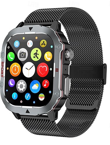  Militær smartklokke menn vanntett utendørs sport fitness tracker helsemonitor 2.19 bt samtale smartklokke