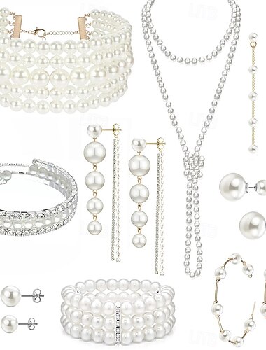  Brautschmuck-Sets 1 Set Perlen Zirkon Ohrringe Halskette Armbänder Elegantes stilvolles süßes Schmuckset für Damen für Hochzeitsfeiern Abendgarderobe Alltag