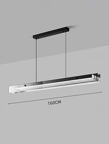  Μαύρο κρεμαστό φωτιστικό LED μοντέρνος πολυέλαιος θόλου για κουζίνα, τραπεζαρία ή μπαρ