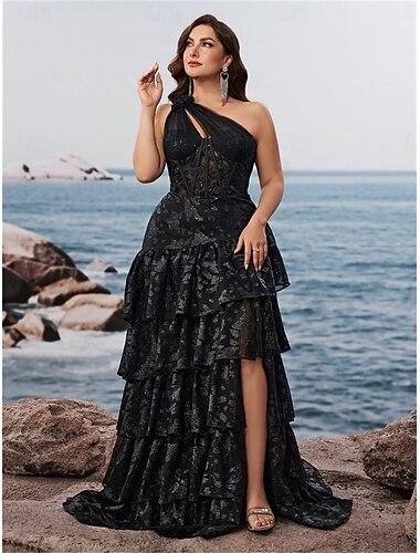  A-Linie Quinceanera Kleider Elegantes Kurvenkleid Formelles Hochzeitskleid Bodenlang Ärmellos Ein Schulter Spitze mit Falten 2025