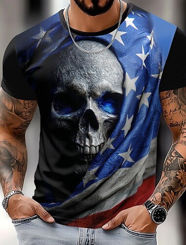  US America 250 Anni Anniversario Magliette Patriottiche per Uomini Maglietta Bandiera Americana a Maniche Corte Maglietta 3D Stampa Collo a Giro Maglietta Retro Vintage Casual Street Casual Bar Nero