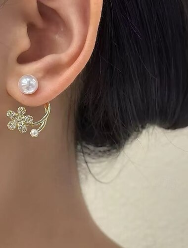  Damen Ohrstecker Tropisch Freude Kleeblatt Tropisch Stilvoll Ohrringe Schmuck Gold Für Party
