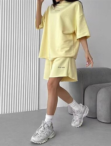  Damen Trainingsanzug Jogginganzug Athleisure Schnelltrocknend Weich Atmungsaktiv Fitnessstudio Training Sport Sportbekleidung Sportkleidung Schwarz Weiß Gelb