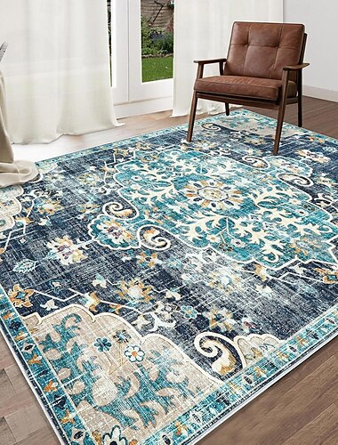  Bohemian Boho Bereichsteppich Küchenteppich Rutschfester Ölbeständiger Bodenmatte Wohnzimmerteppich Innen- und Außenteppich Schlafzimmerdeko Badezimmermatte Eingangsfußmatte Fußmatte