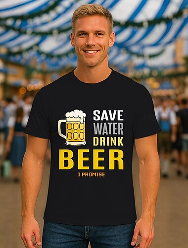  Октоберфест Пиво Как у футболки Футболка Lederhosen Match баварский Мюнхен Немецкий Графический Назначение Муж. Взрослые Карнавал Октоберфест Горячего тиснения Для вечеринок