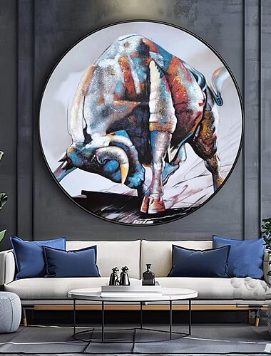  handgemalte abstrakte Stier Stierkampf Ölgemälde Leinwand Malerei Wandkunst Bilder für Wohnzimmer Büro Dekor