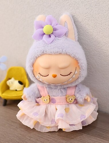 Kleidung für 17 cm Puppen, Rock-Set für Puppen, 2-teiliges Set, Hut, Rock-Outfit, Premium-Mode, süßes Kleid für 17 cm Puppen, Zubehör (keine Puppe)