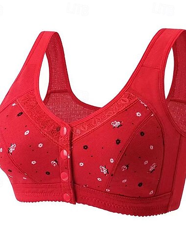  Per donna Lingerie di pizzo Reggiseni Incrociato dietroNightwearCotone Poliestere Grafico Nero Rosa Vino Rosso Blu Primavera & Estate