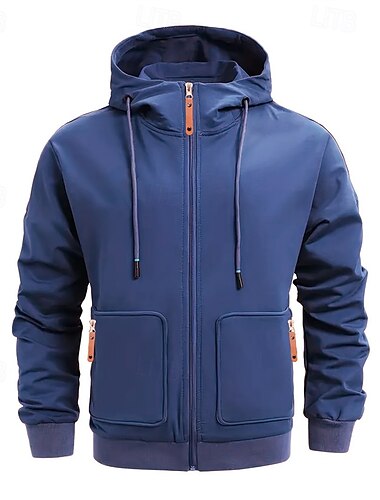  Herren Kapuzensweatshirt Vollreißverschluss-Kapuzensweatshirt Schwarz Wein Marineblau Khaki Hellgrau Mit Kapuze Einfach Tasche Sport & Outdoor Täglich Ferien Polyester Streetwear Basic Lässig